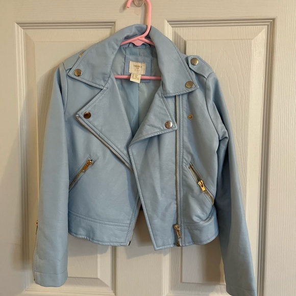 Forever 21 Jackets & Coats Kid Girl Baby Blue Leather Jacket Poshmark